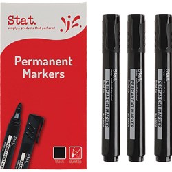 Stat Permanent Marker Bullet 2.0mm Black BOX12
