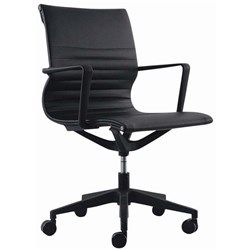 Buro Diablo Medium Back Meeting Chair Black PU Seat and Back