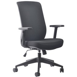 Buro Mondo Gene Task Office Chair With Arms Black Fabric Back And Seat