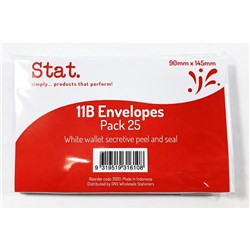 Stat Peel And Seal Envelope 11B Secretive White Pack of 25 BOX20