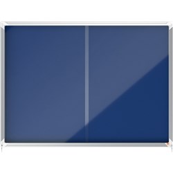 Nobo Enclosed Notice Board 1355 x 970mm Blue Fabric