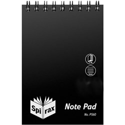 Spirax P560 Pocket Notebook Poly Cover 112 x 77mm Ruled 96 Page Top Opening Black BOX40