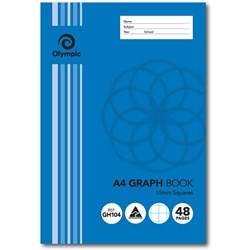 OLYMPIC EXERCISE BOOK GRAPH A4 10mm Squares 48 Pages Pack of 20