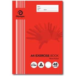 OLYMPIC EXERCISE BOOK A4 18mm Ruled 48 Pages Pack of 20