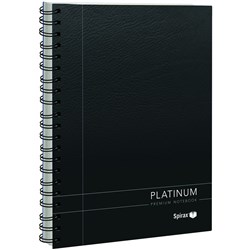 Spirax 400 Platinum Notebook A4 Ruled 200 Page Side Opening Black BOX5