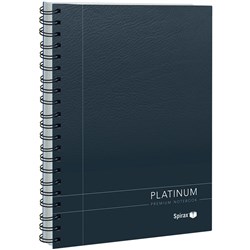 Spirax 401 Platinum Notebook A5 Ruled 200 Page Side Opening Black BOX5