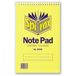 Spirax 563B Reporter Notebook 200 x 127mm Ruled 300 Page Top Opening BOX10