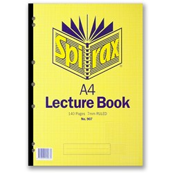 Spirax 907 Lecture Book A4 Ruled 140 Page Glue Binding Side Opening BOX10