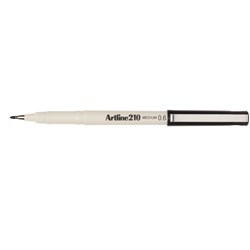 ARTLINE 210 FINELINER PEN 0.6mm Black Pack of 12