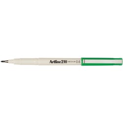 Artline 210 Fineliner Pen 0.6mm Green PK x 12