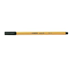 STABILO FINELINER POINT 88 0.4mm Black Box of 10