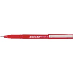 ARTLINE 220 FINELINER PEN 0.2mm Red Pack of 12