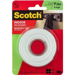 Scotch 110P Mounting Tape 1.3cmx1.9m Indoor Strip BOX6
