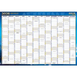 Collins Writeraze Dated Wall Planner 500 x 700mm Unframed Blue