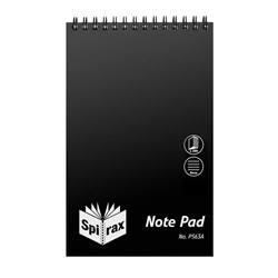 Spirax P563A Reporter Notebook Poly Cover 200mmx127mm Ruled 200 Page Top Open Black BOX10